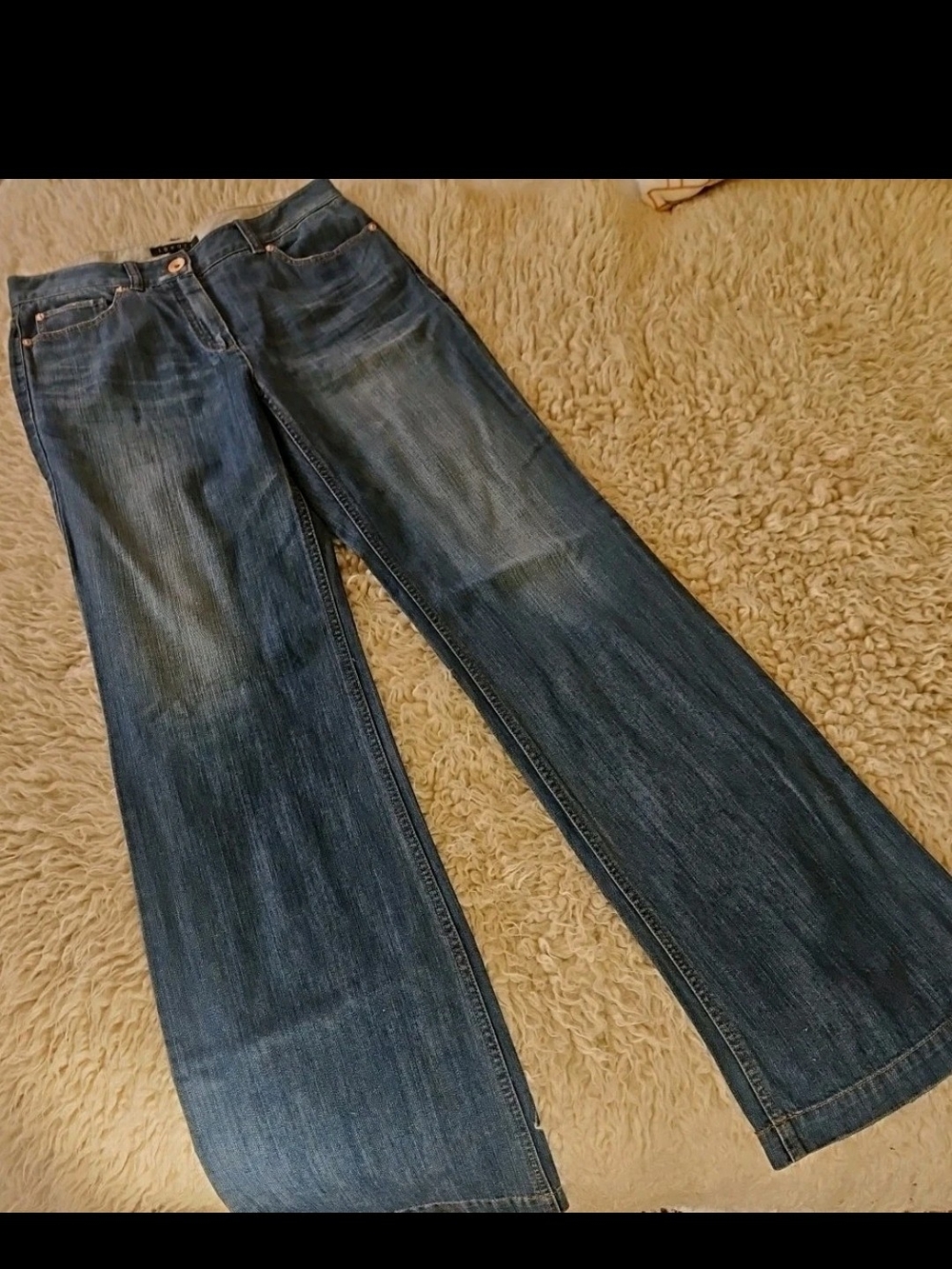 Theory Blue Wide-Leg Flare Jeans XL-34.5 100% Cotton